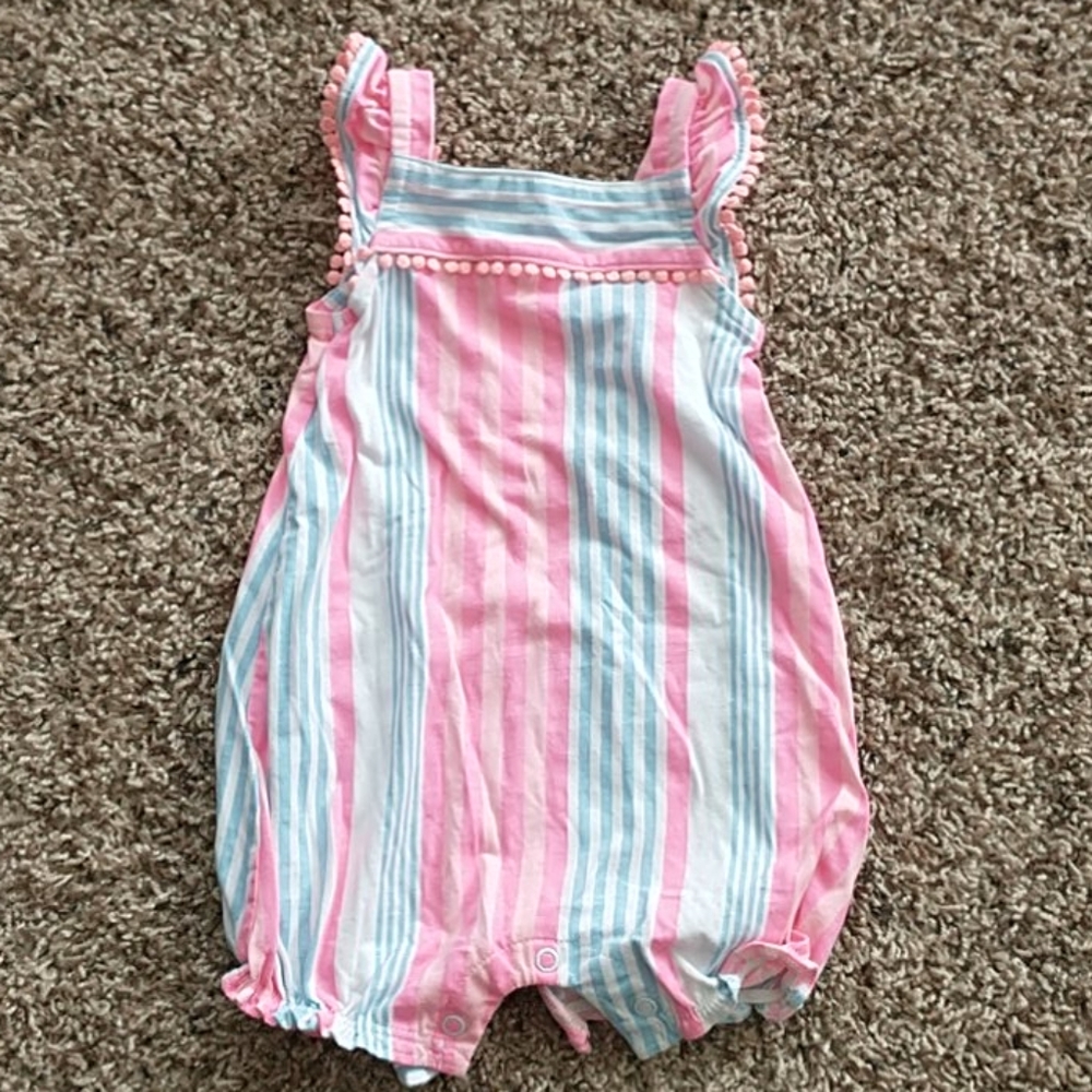 Carter's 1 pc pink and blue bodysuit size 12m